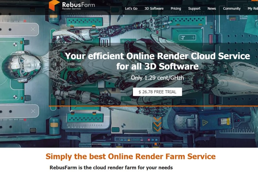 rebusfarm - best render farms for  3Ds Max