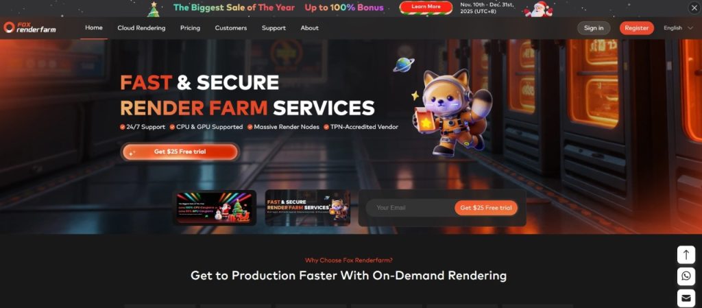 Top render farms for CPU rendering Fox render