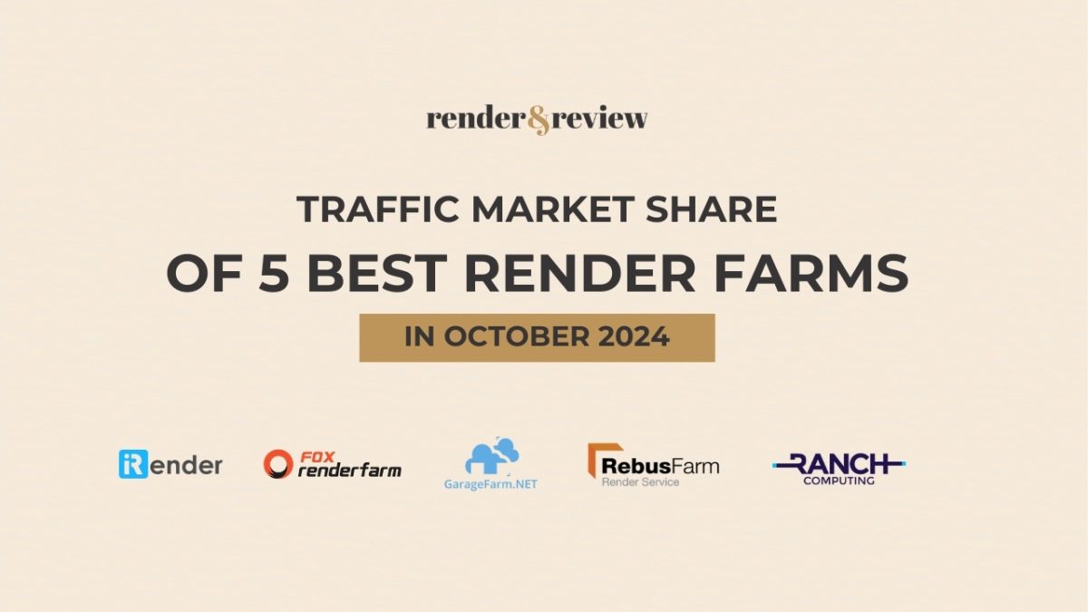 Traffic Market Share of 5 Best Render Farms in October 2024