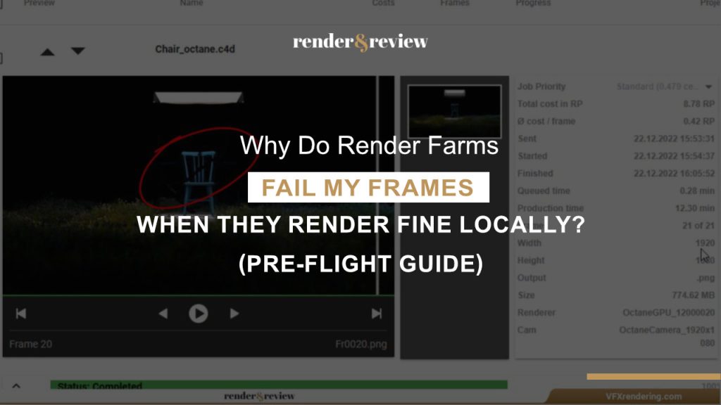 render farm failing frames that render fine locally missing assets